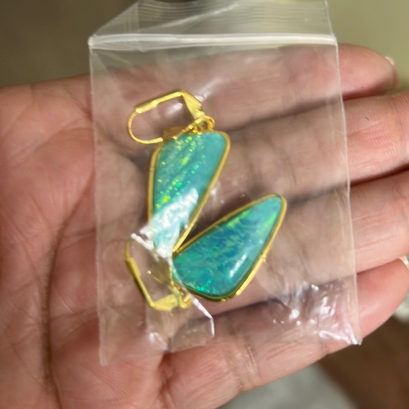 Jewelry - 925 Silver Earrings Oval Fire Opal Ear Hook Drop Women Jewelry